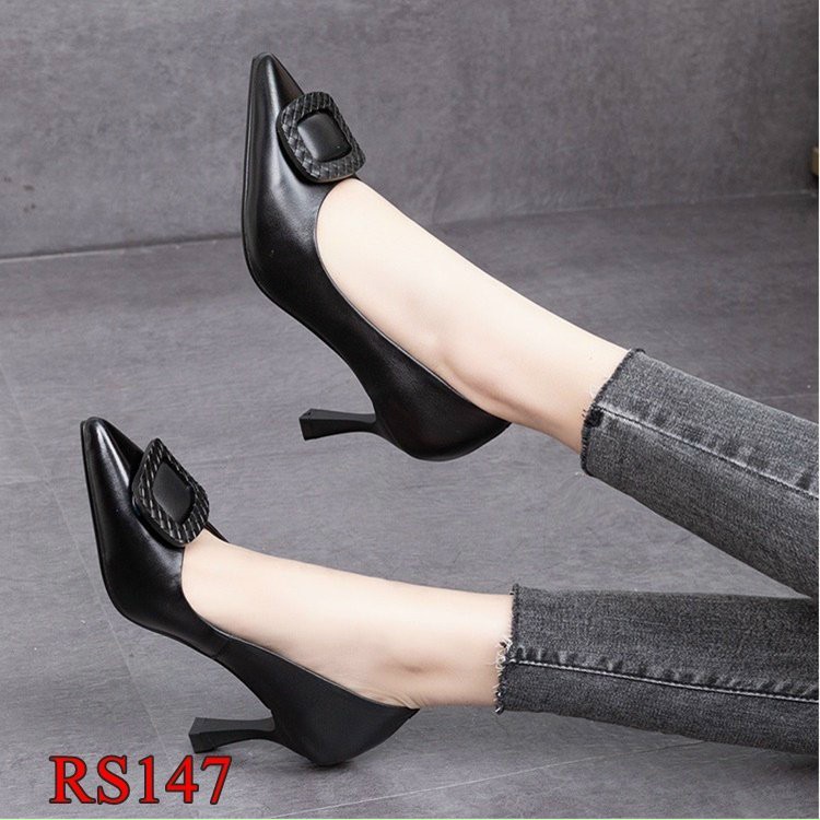 Giày cao gót 7cm mã rs147 màu đen