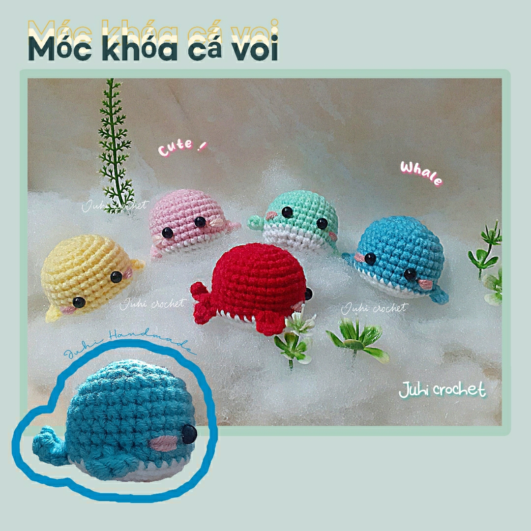 Móc khoá handmade cá voi len đáng yêu🐳🐳