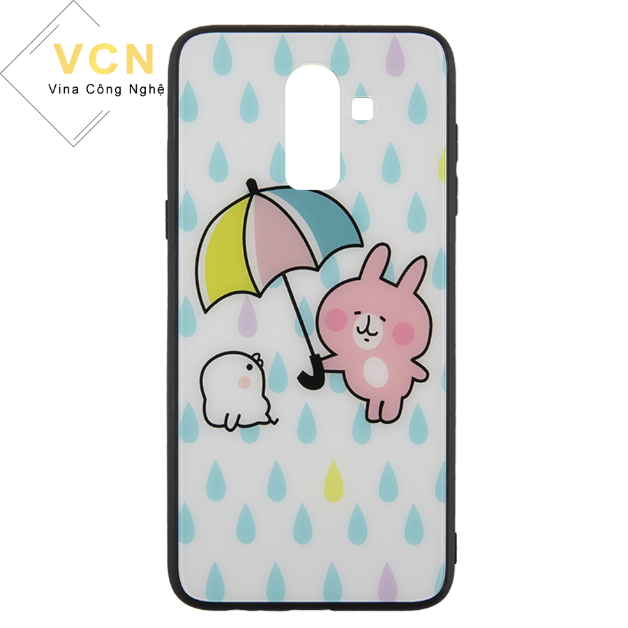 [HCM]Ốp lưng Samsung A6 Plus/J8 2018 mặt kính 9D thú Kute viền silicone dẻo chống trầy chống sốc(11 Hình)