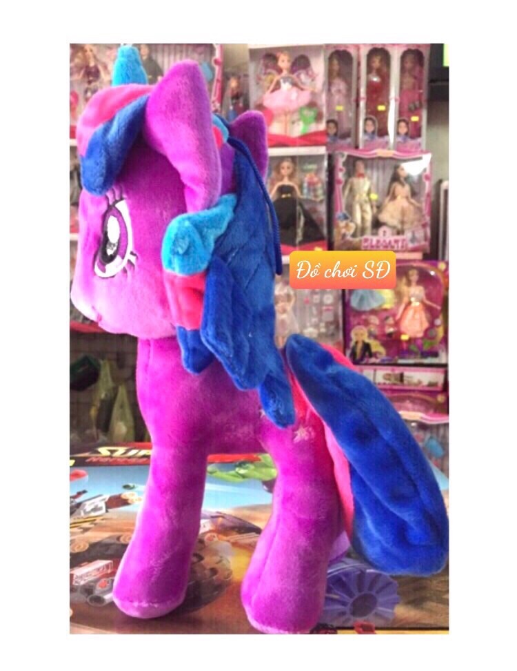 Thú bông ngựa pony màu tím 28cm