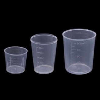Cốc nhựa có chia vạch 50 ml, 100 ml & 200 ml