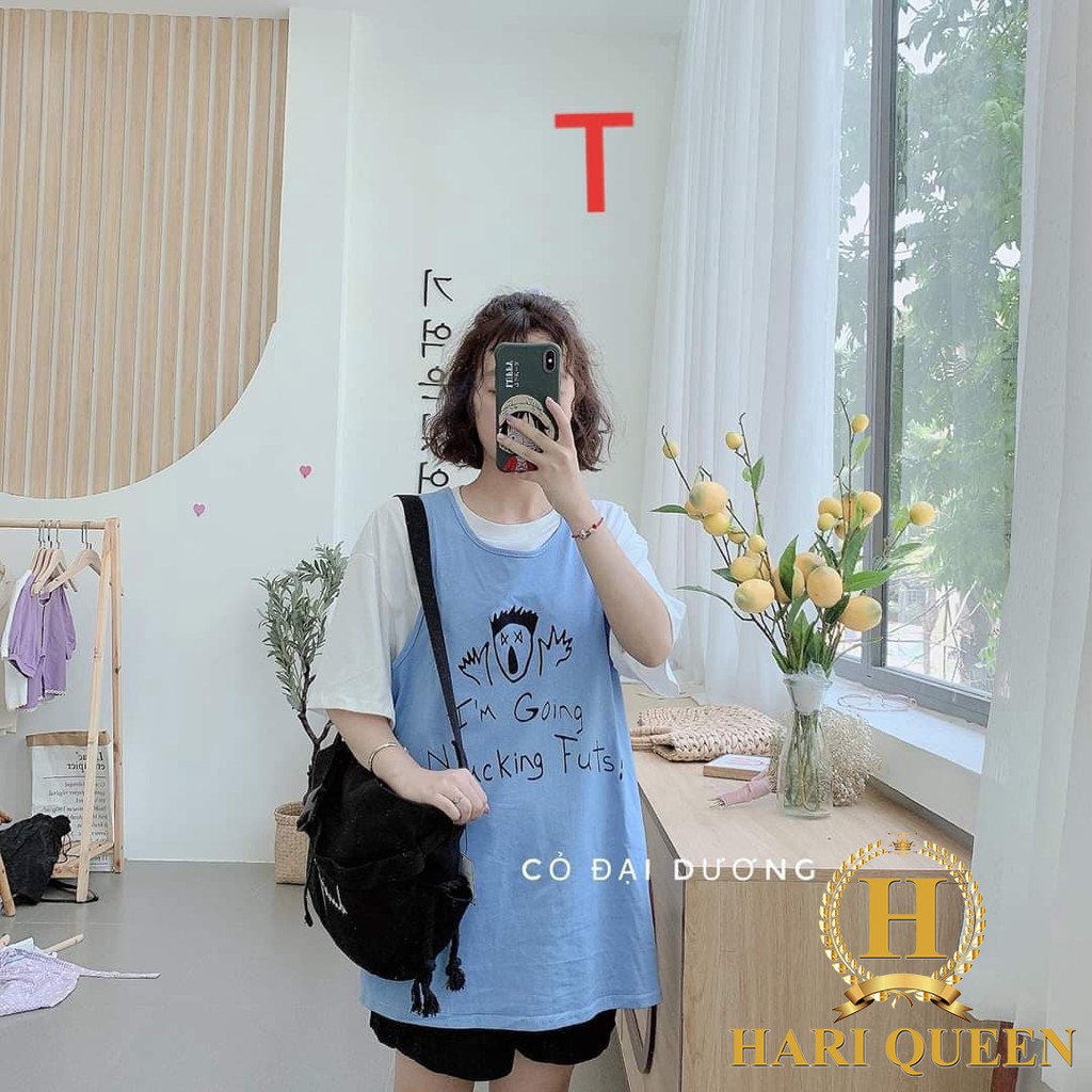 Set áo phông trơn + áo 3 lỗ Im Going DTR0720