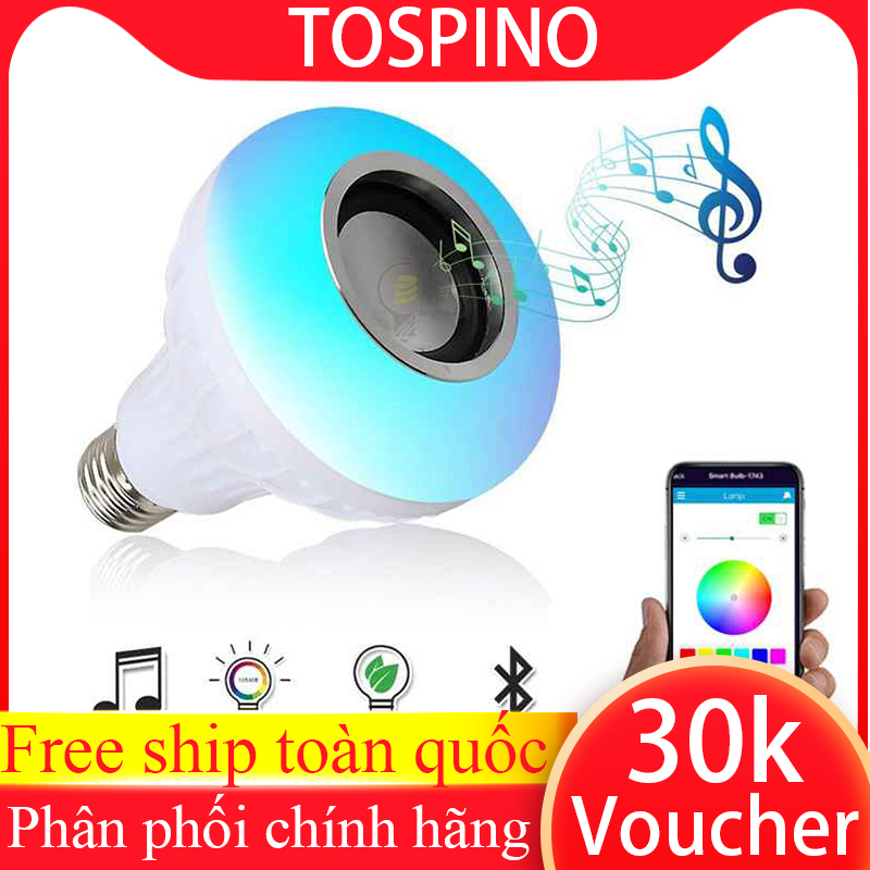 Đèn led kèm loa 12 màu bluetooth âm bass siêu trầm bóng đèn led 7 màu kèm loa bluetooth có điều khiển trên điện thoại và điều khiển bằng tay tiện nhi đèn trang trí đèn mini
