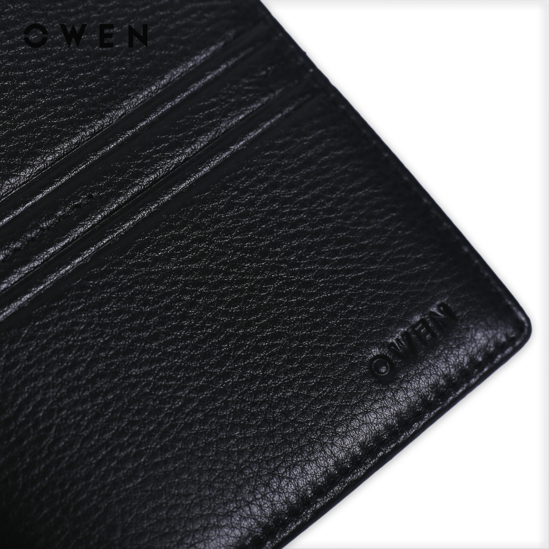 OWEN - Ví da  VD232675 màu Đen chất liệu da thật