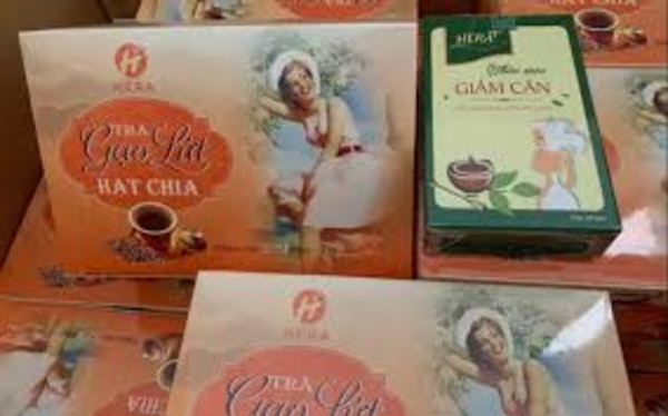 Combo Trà Gạo Lứt Hạt Chia Giảm Cân - Trà giảm Cân Hera Plus (15 gói, hàng đủ tem)