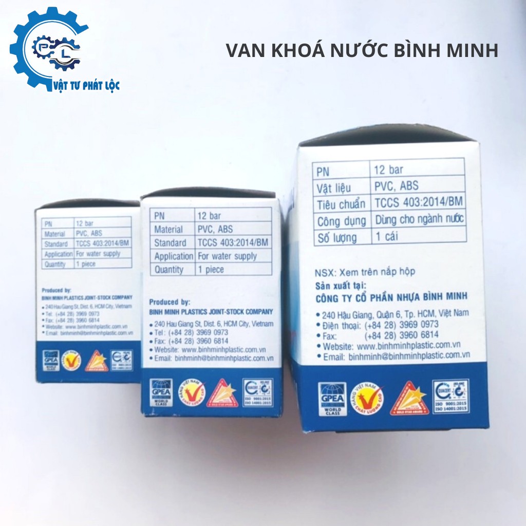 Van khoá nước Bình Minh phi 21, 27, 34 TẶNG KÈM