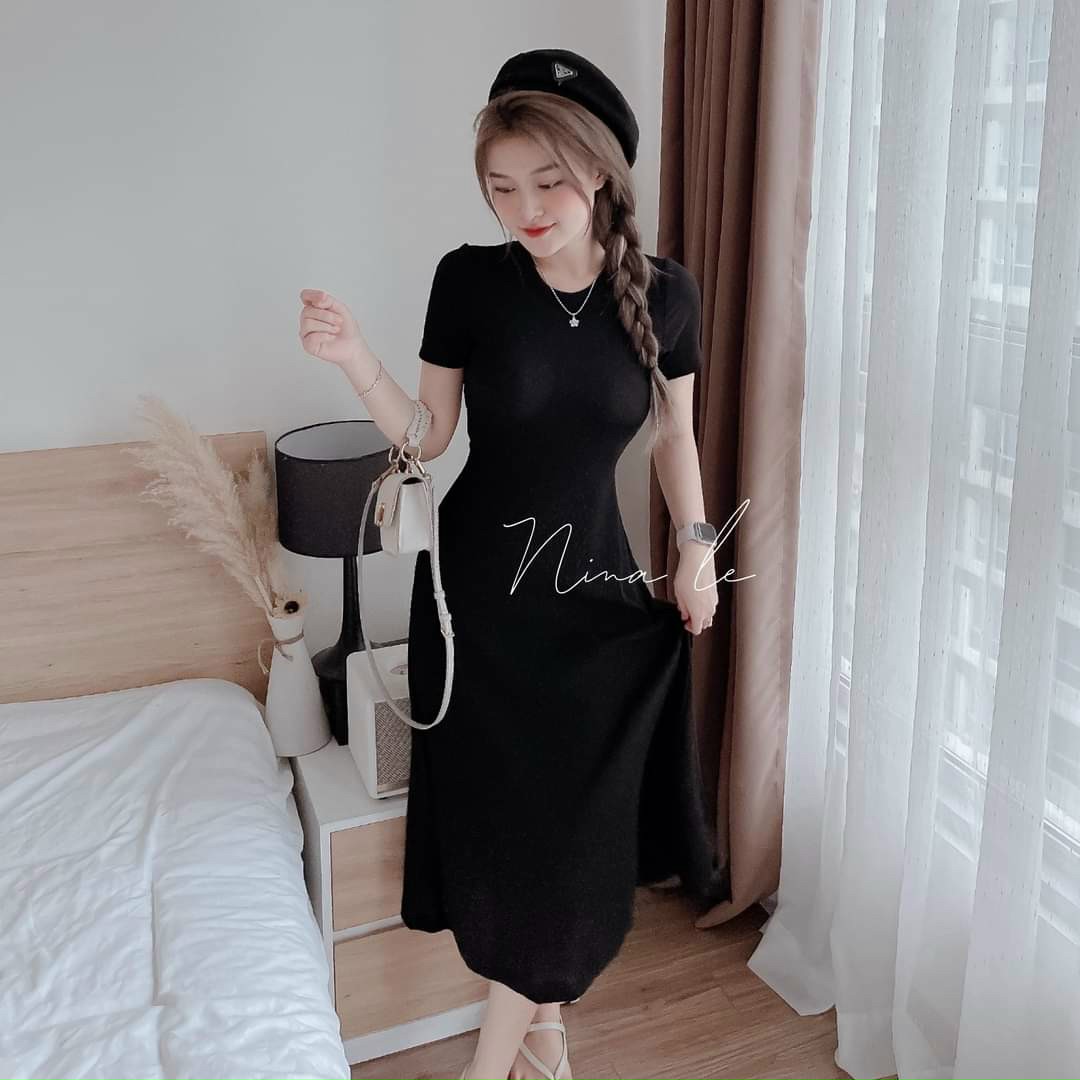 ĐẦM HỞ LƯNG XÒE DÀI CÓ MÚT CỰC ĐẸP