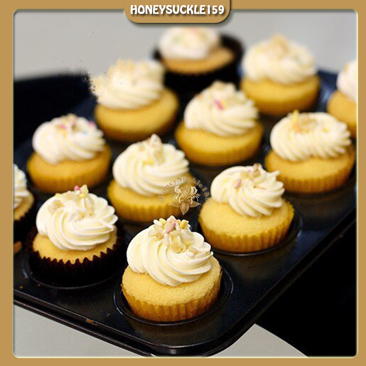 Khuôn Nướng Bánh Muffin Cupcake 12 Ô Mini (26*19c*2cm)