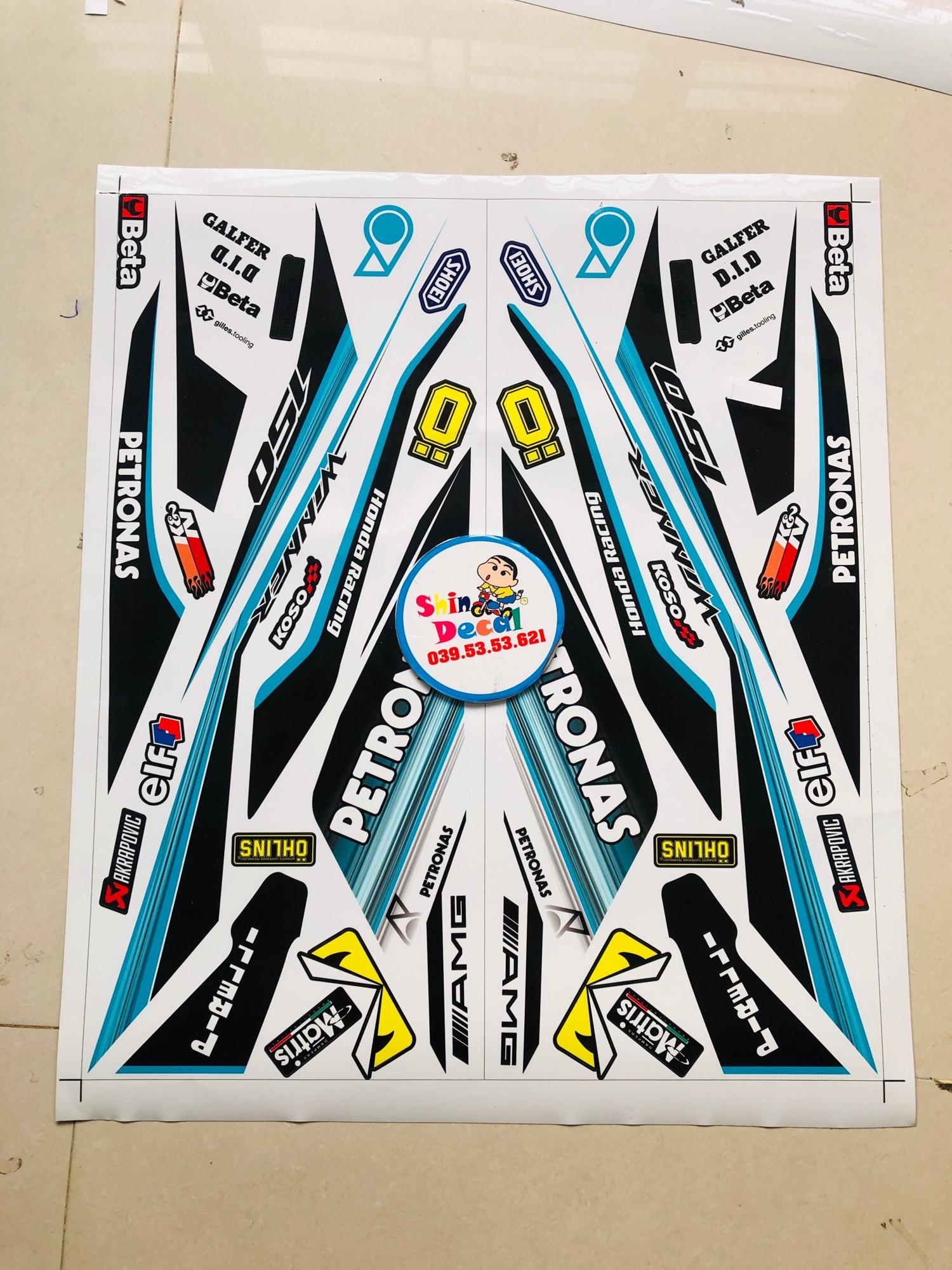 Tem rời winner petronas dán xe trắng
