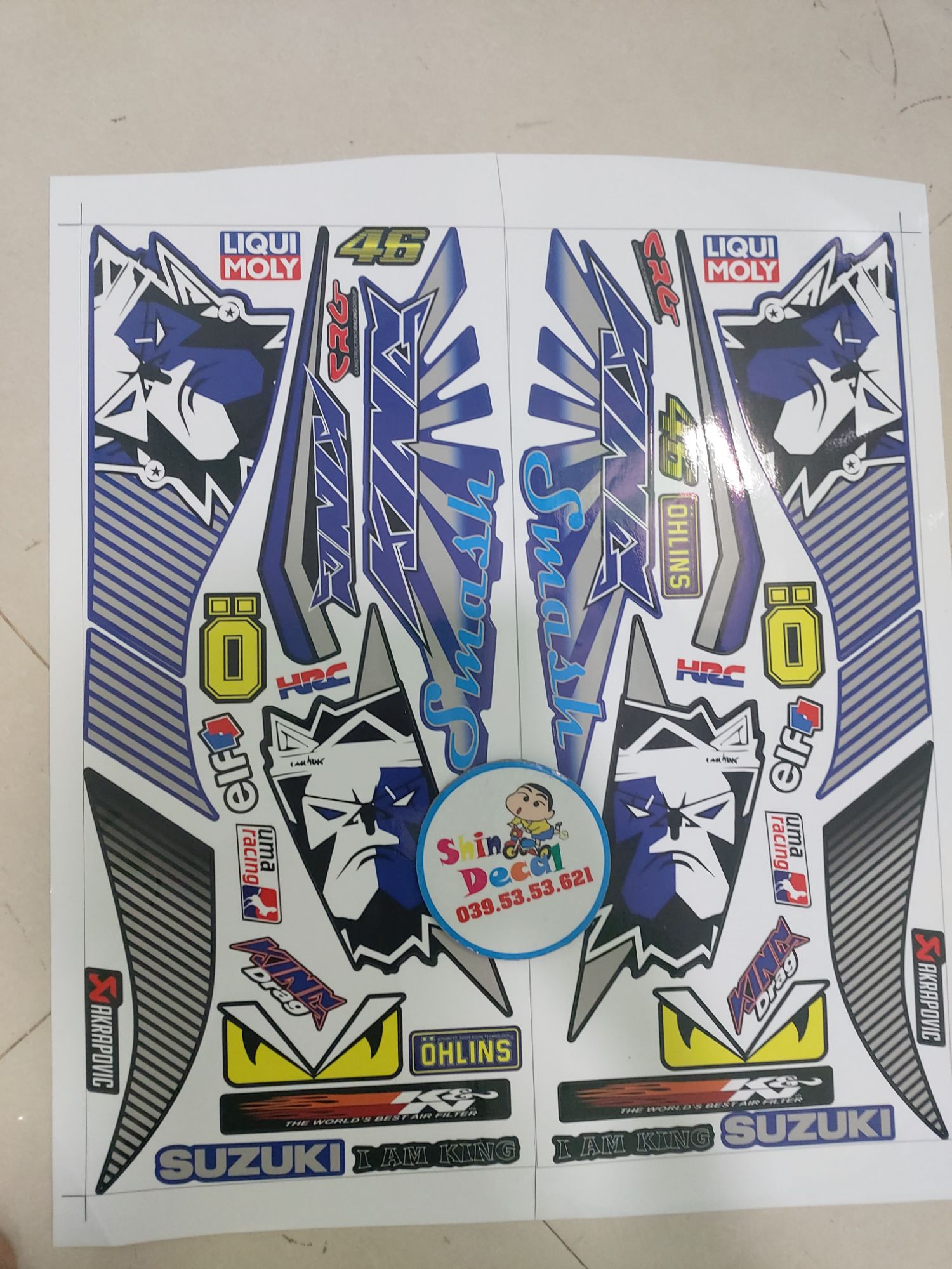 [HCM]Tem suzuki smash kingdrag 2020 xanh đen