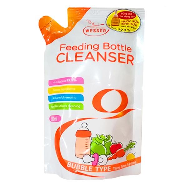 Combo 4 gói Nước rửa bình sữa Wesser 500ml ( túi)