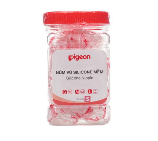 Núm Vú cổ hẹp Silicone Siêu Mềm Pi.geon (Đủ Size)