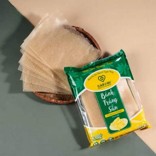 Bánh Tráng Sắn Quảng Nam, gói 150g, Thương hiệu Caromi, chay mặn dùng được
