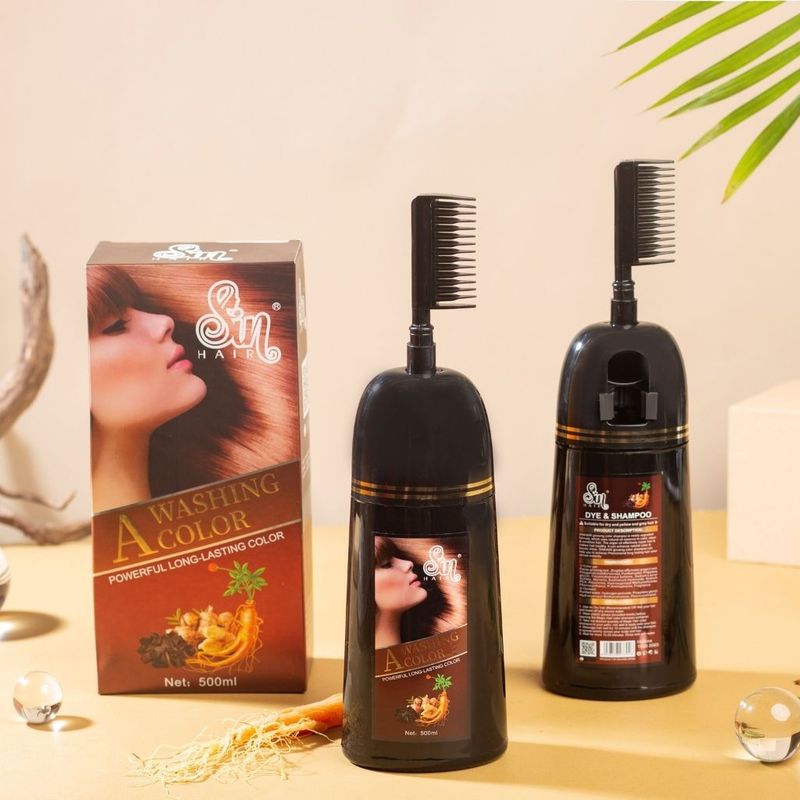 Dầu gội sin hair phủ bạc chai nâu