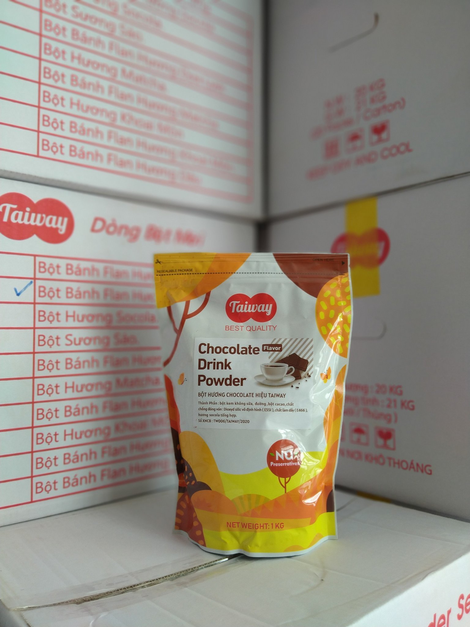Bột chocolate hiệu Taiway Việt Nam 1kg (bột sữa socola)