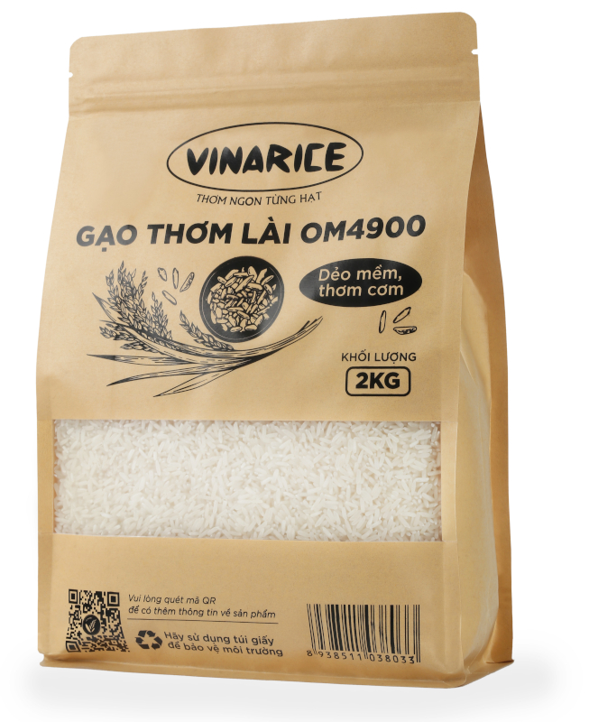 [HCM]Gạo Thơm Lài OM4900 2KG - Dẻo mềm thơm ngon cơm