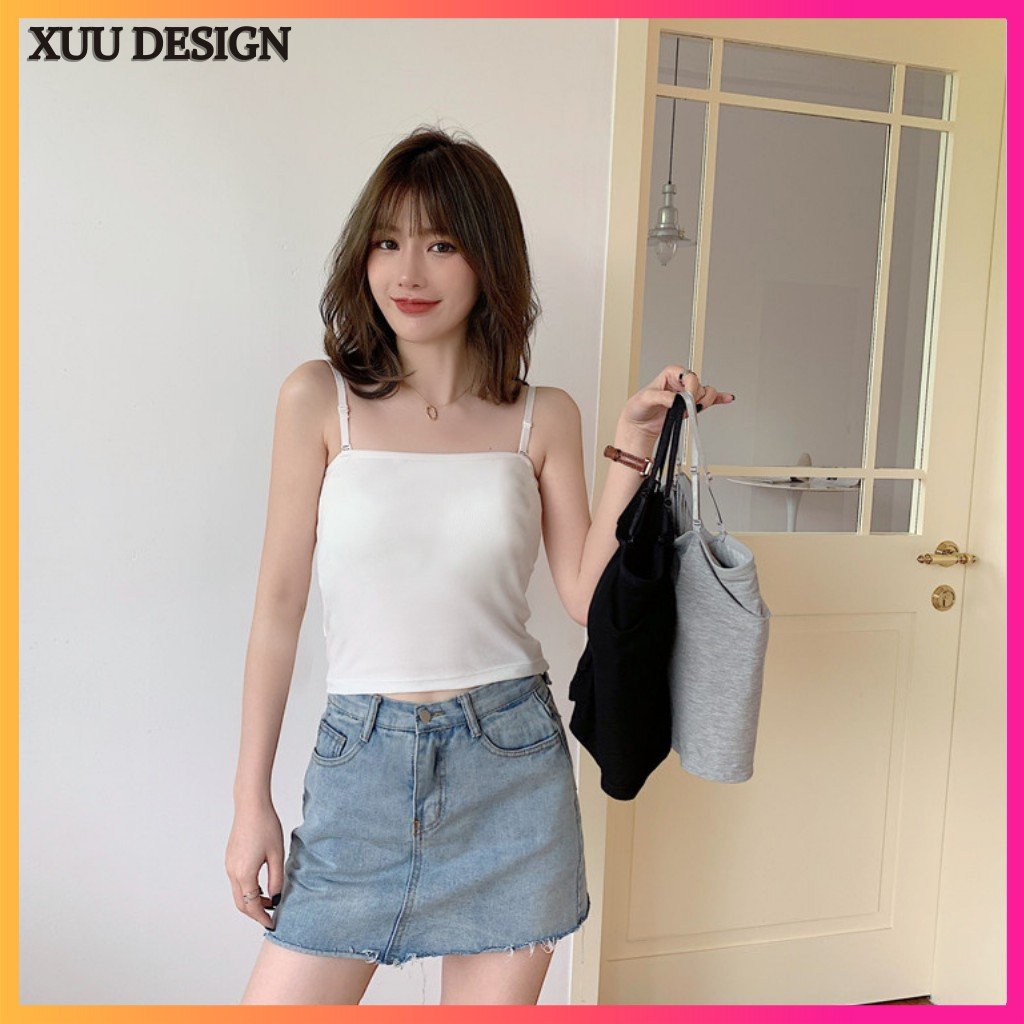 Áo Nữ 2 Dây Trơn Vải Thun Cực Mát Nhiều Màu Sắc Lựa Chọn