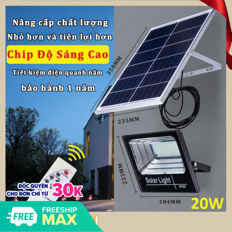 Đèn Năng Lượng Mặt Trời Công Suất 20W-60W-100W Công Nghệ IP65 Chống Nước,Chế độ Chuyển Đổi Cảm Biến Ánh Sáng, Có Điều Khiển Từ Xa Chế Độ Bật Tắt, Cảm Biến Hồng Ngoại,Dây Nối 4.5m-Bảo Hành 1 Năm
