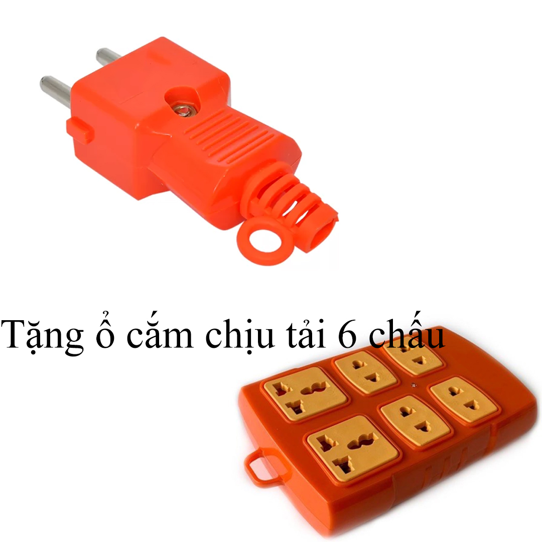 Ổ cắm điện không dây chịu tải cao 6000W - lõi sứ, vỏ siêu bền - ổ cắm điện công suất cao 6 ổ + phích cắm