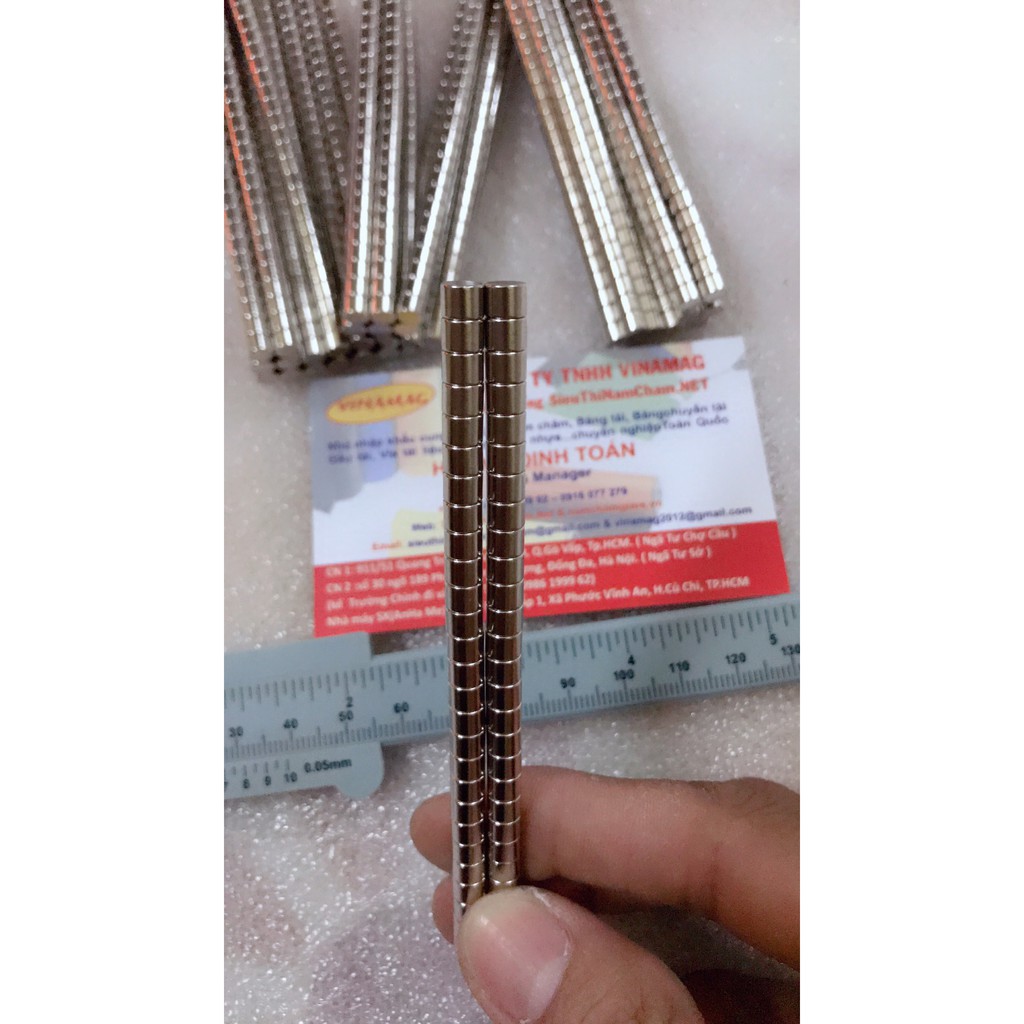 nam châm viên D5x4mm vĩnh cửu siêu mạnh ( 10 viên)