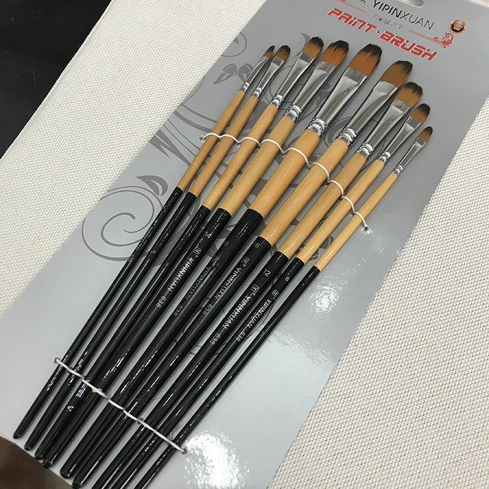 BỘ CỌ VẼ SƠN DẦU , VẼ MÀU ACRYLIC NHẬP KHẨU CHẤT LƯỢNG CAO - CỌ VẼ CÁN DÀI 9 CÂY SƠN DẦU