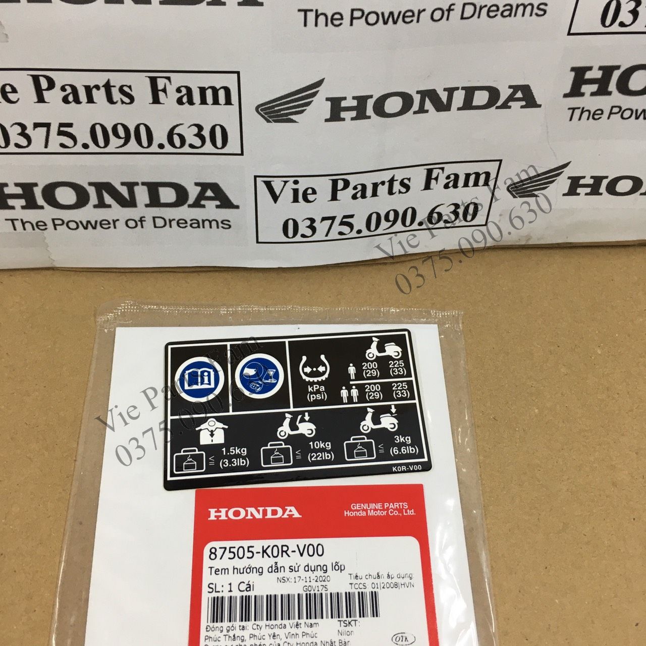 Tem thông số SH 2020, hàng din Honda mới 100%