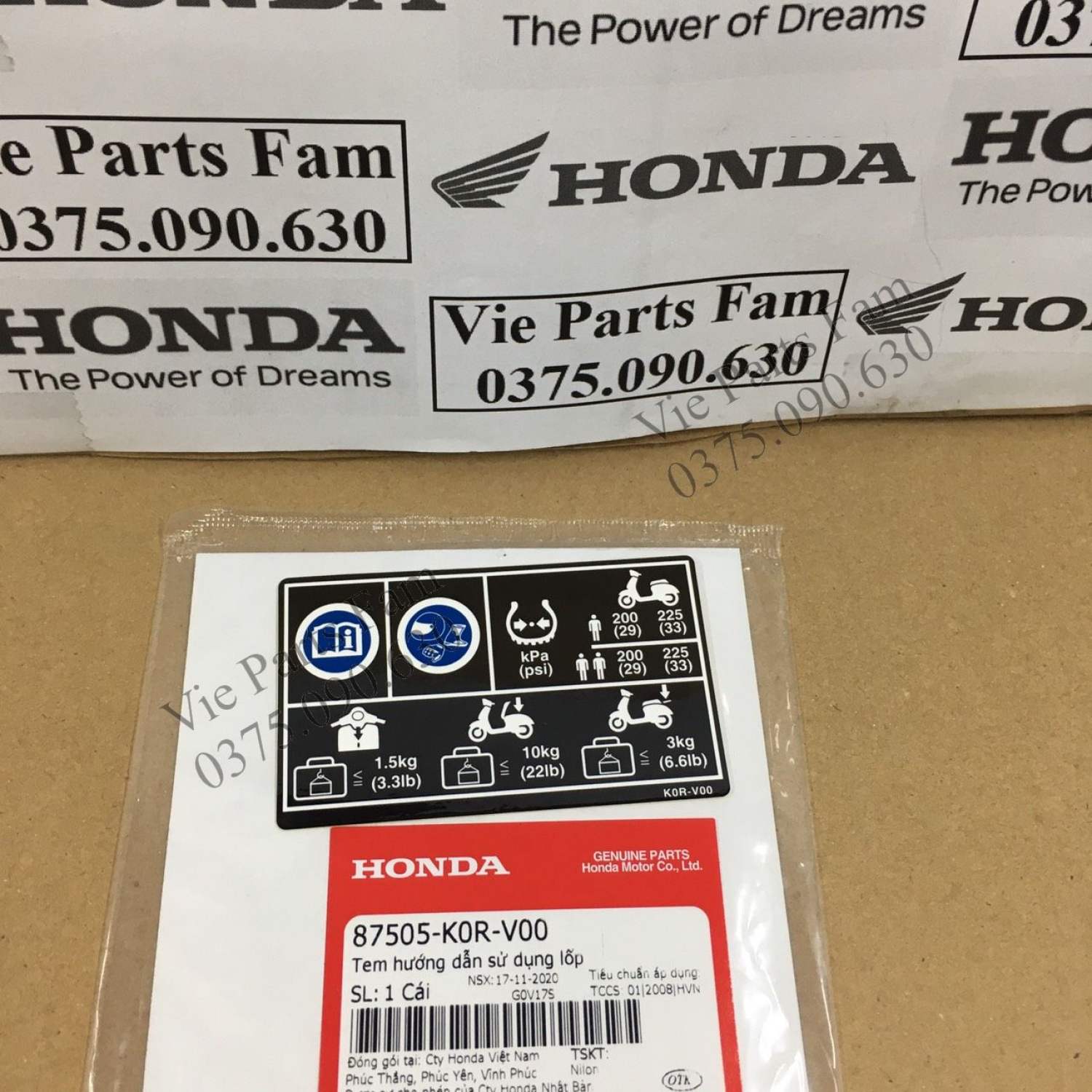 Tem thông số SH 2020, hàng din Honda mới 100%