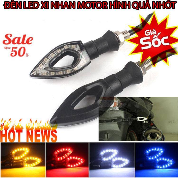 Cặp Đèn LED Xi Nhan Moto Hình Quả Nhót, Phụ Tùng Độ Xe Cực Ngầu, Phụ Kiện Xe, Đồ Chơi Xe Máy, Đèn Led Xi Nhan Gắn Đuôi Xe Máy Max Ngầu Uy Tín BH 1 Đổi 1