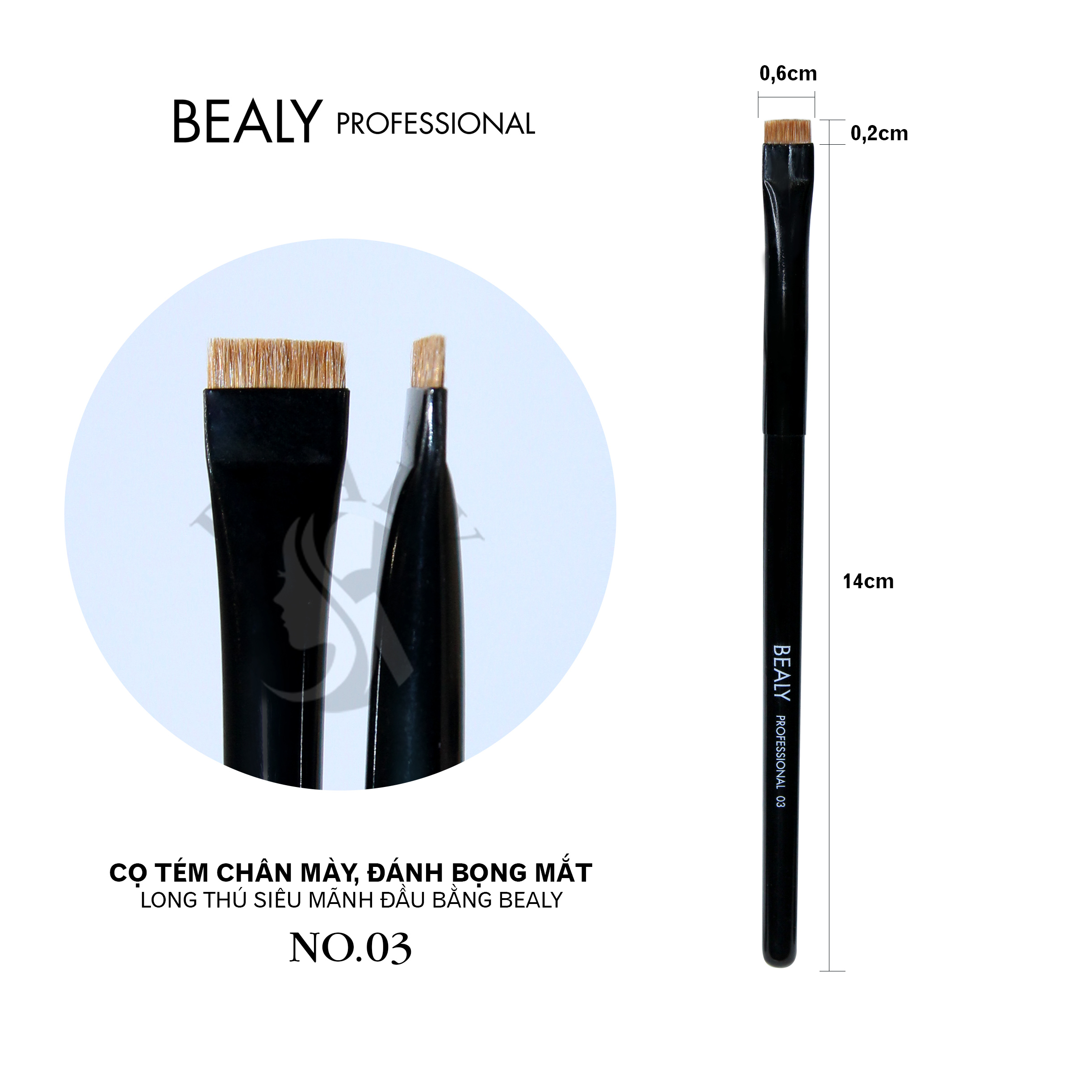 CỌ TÉM CHÂN MÀY SIÊU MẢNH ĐẦU BẰNG/ĐẦU XÉO BEALY