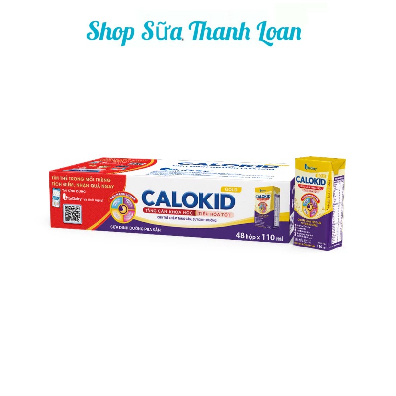 Thùng 48 Hộp Sữa Pha Sẵn Vitadairy CALOKID GOLD 180ml.