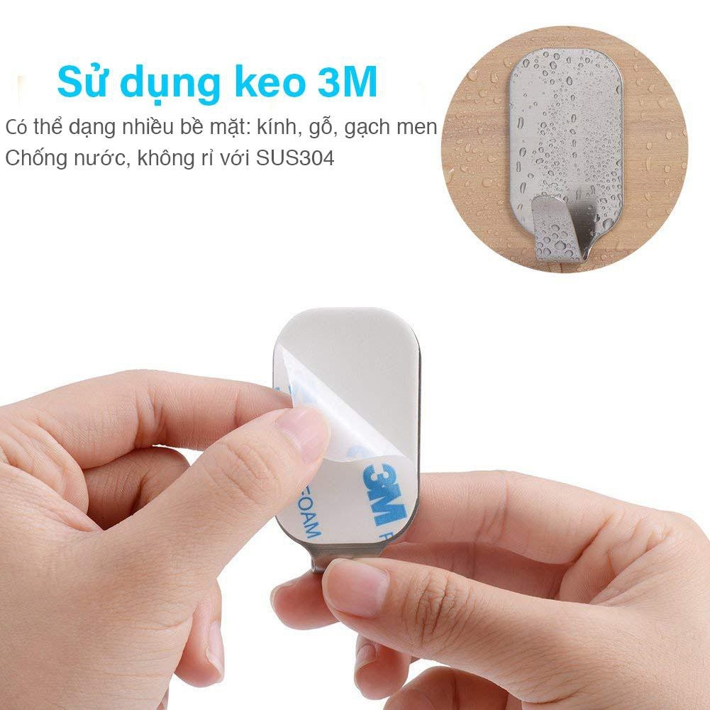 Móc treo đồ dán tường inox 304 siêu dính （4PCS）