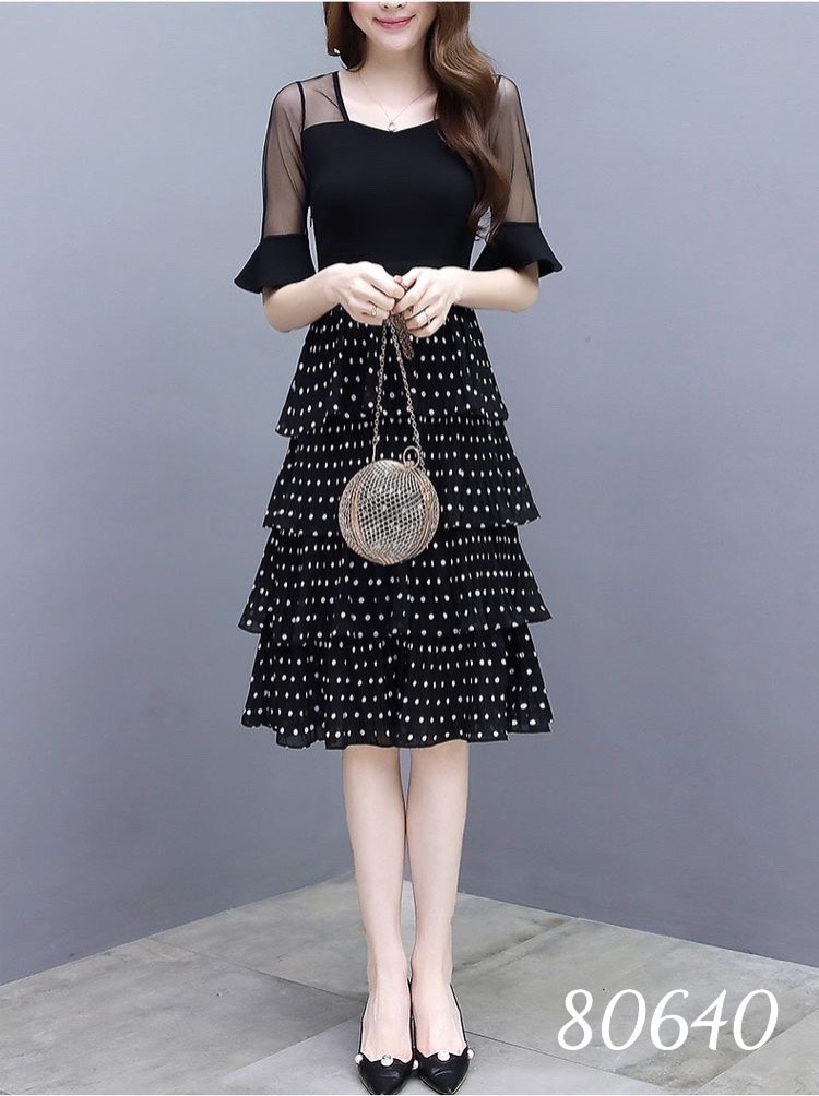 Đầm voan bi tầng-QH