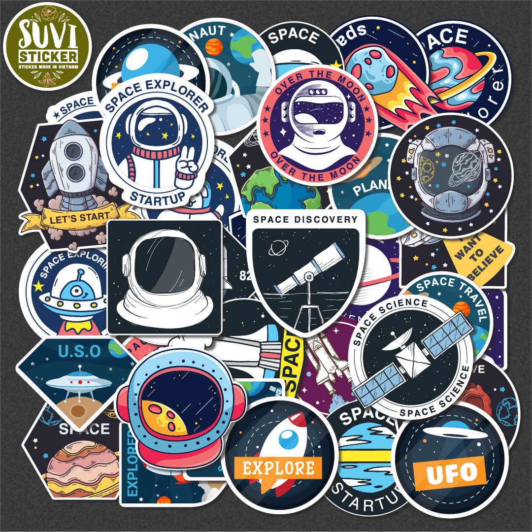Sticker Galaxy Space chống nước dán laptop, điện thoại, đàn guitar, mũ bảo hiểm, vali.