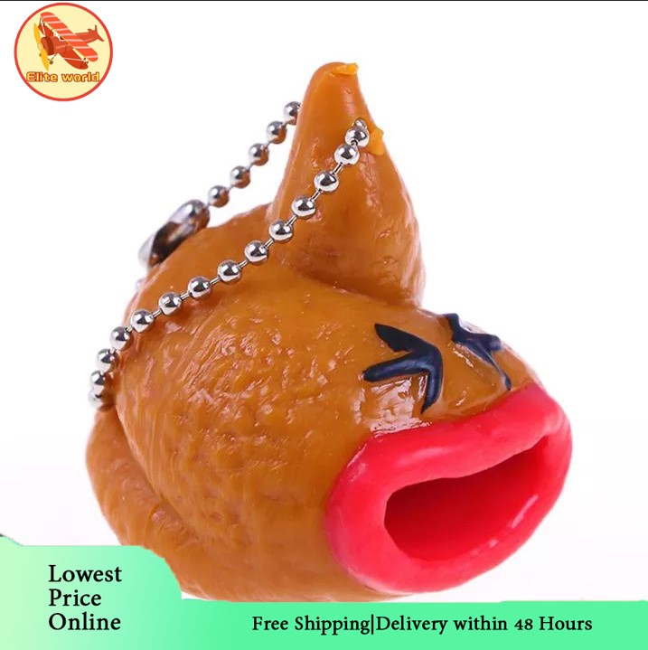Universal Poop Toy Key-Chain Anti-stress Quick Recovery Finger Toy Pop Out Tongues Keychain for Relax