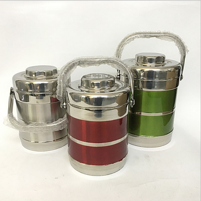 [HCM] coffee men thermal 3 compartment Korean technology 1.4L-Camen 3 compartment holds Thermal stainless steel-Camen Giu nhiet 3 Swan cap long boxes lunch stainless steel tray capacity com valve coffee mên đựng rice pair cage office lunch