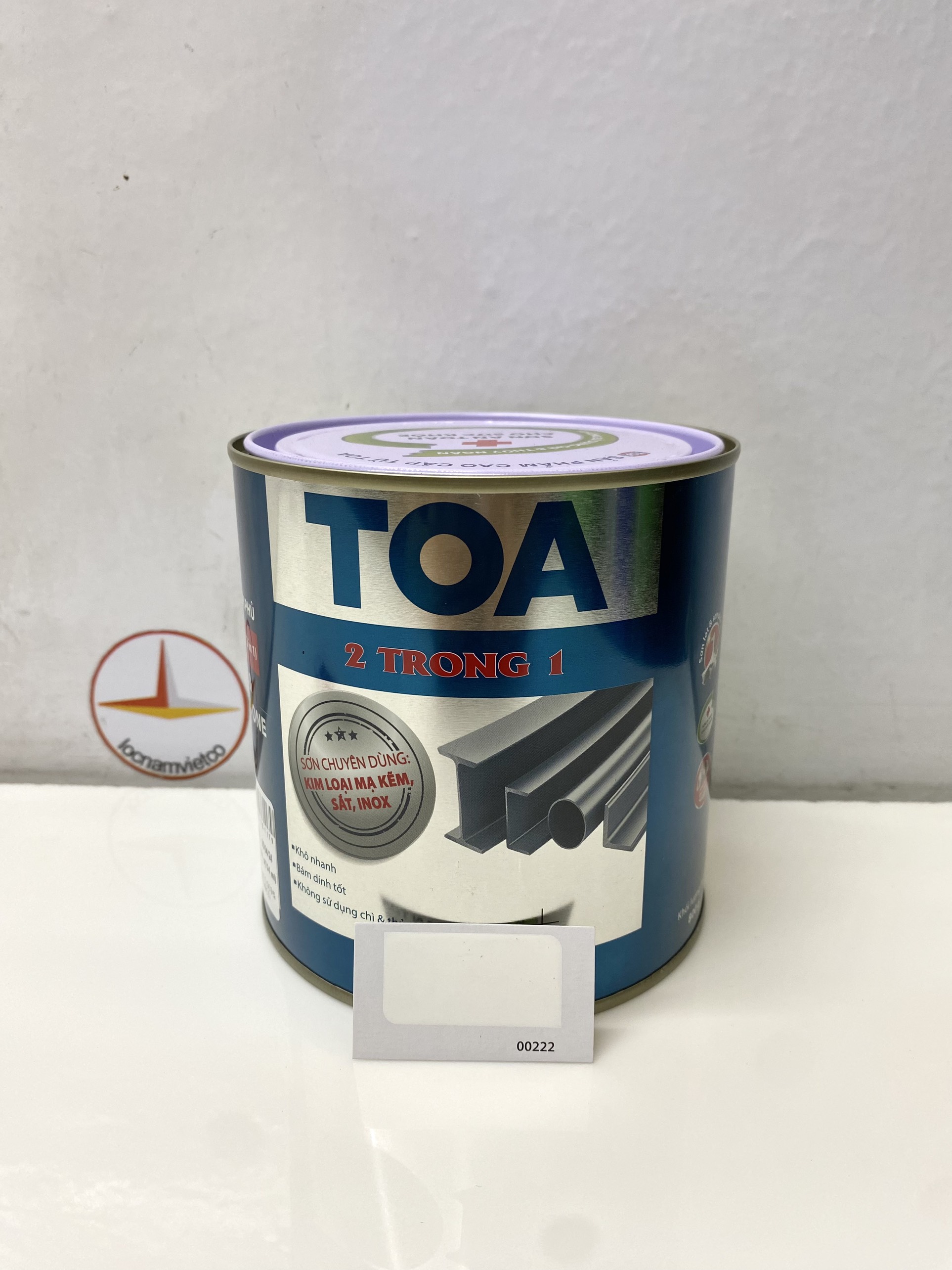 Sơn sắt mạ kẽm toa 2 trong 1 màu trắng mờ 222 _ 800g