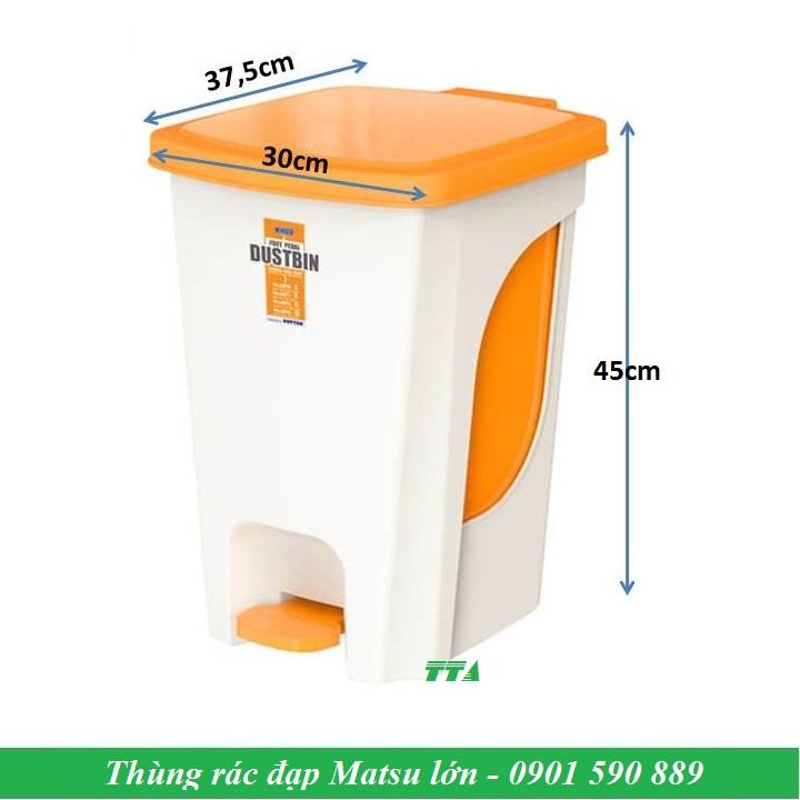 Thùng rác nhựa đạp chân Matsu cỡ lớn