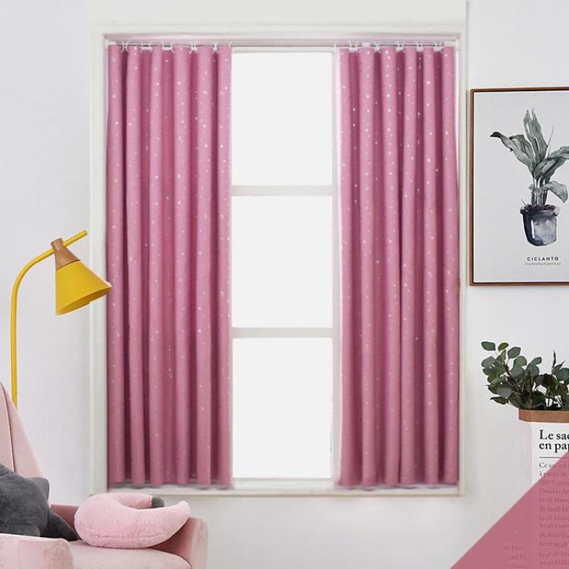 Rèm cửa và cửa sổ họa tiết sao sáng lấp lánh mành treo cửa che nắng rộng 1m trang trí phòng tặng kèm móc treo BS2071-2072