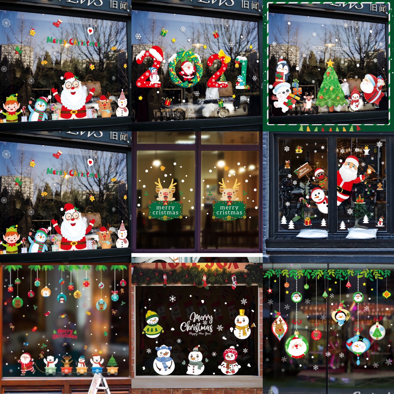 Decal Dán Kính Trang Trí Noel Giáng Sinh Vui Vẻ TD004