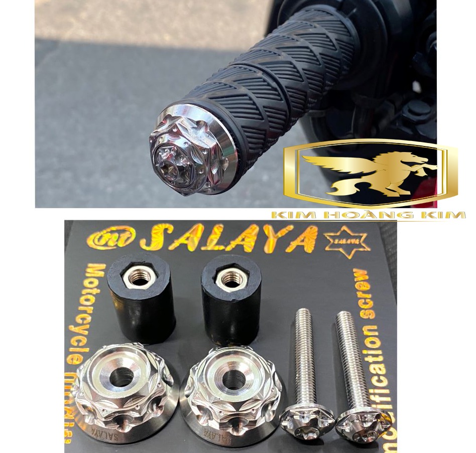 Gù tay lái Salaya S03 Inox 304 gắn phụ kiện xe máy Siêu đẹp