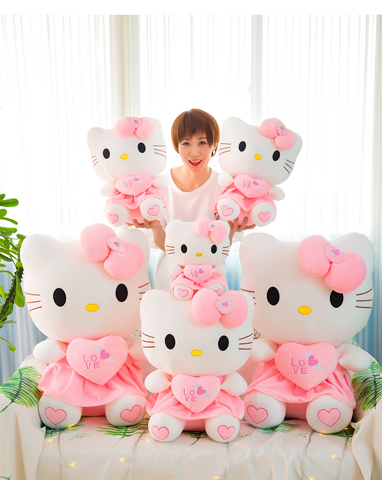 GẤU BÔNG HELLO KITTY ÔM TIM DỄ THƯƠNG SIÊU ĐÁNG YÊU