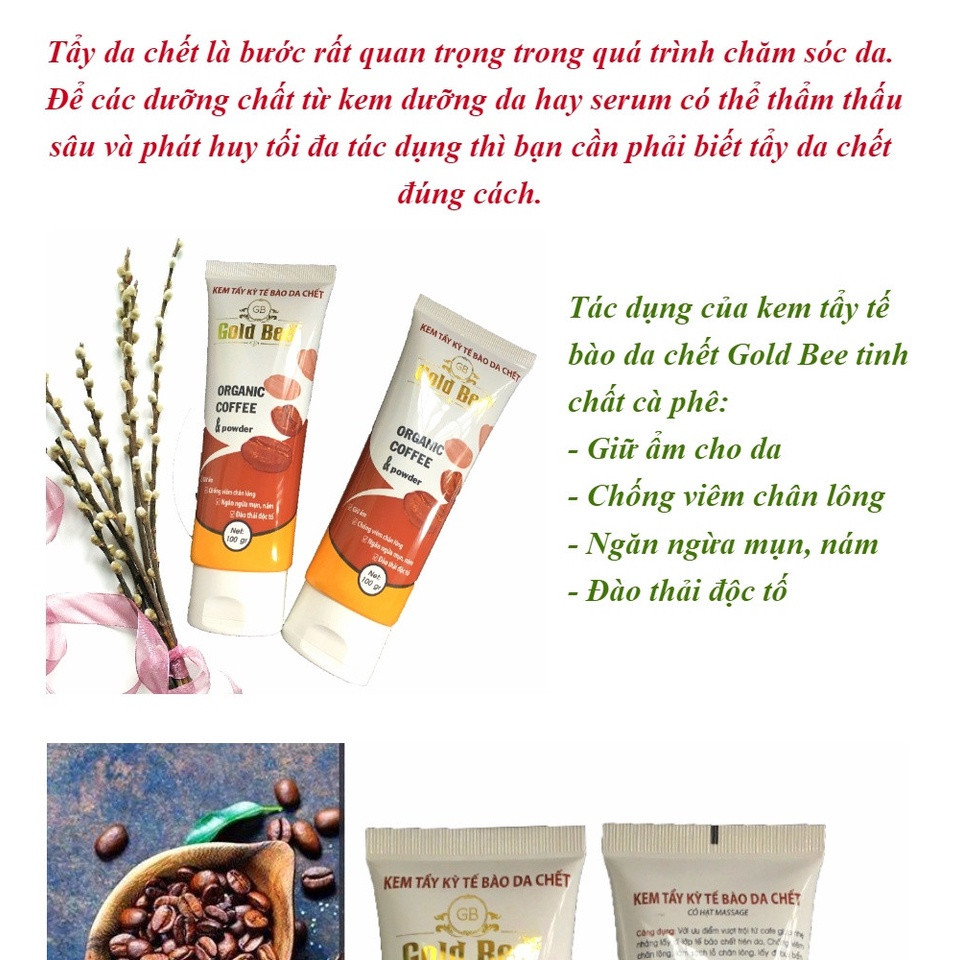 KEM TẨY KỲ TẾ BÀO DA CHẾT GOLD BEE 100gr
