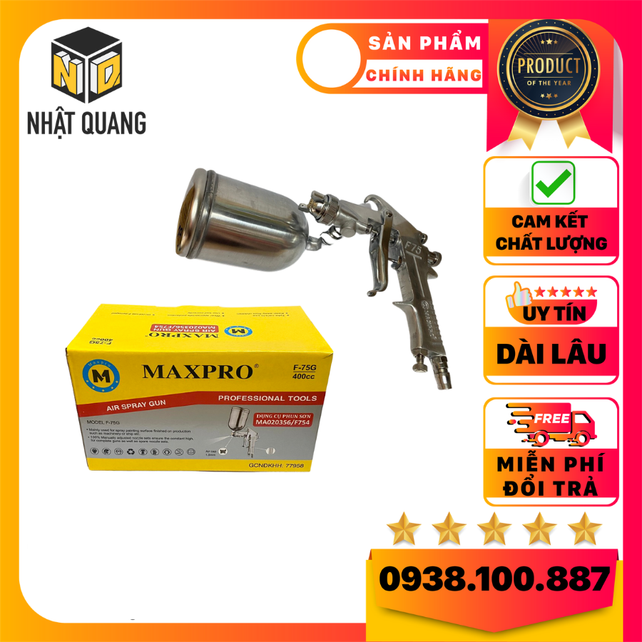 Súng phun sơn MAXPRO F-75G Vít tu lê phun sơn