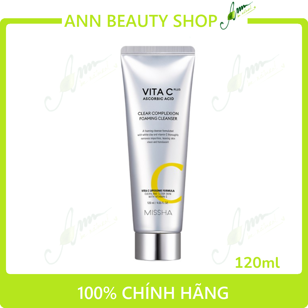 Sữa Rửa Mặt Giảm Thâm Mụn Và Làm Sáng Da Missha Vita C Plus Clear Complexion Foaming Cleanser 120ml