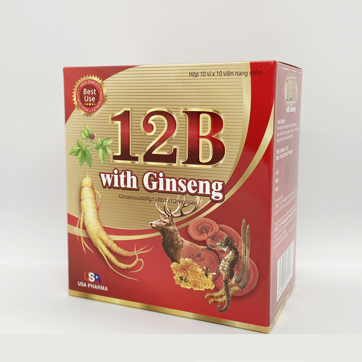 Viên uống Vitamin B tổng hợp 12B With Ginseng bồi bổ cơ thể tăng sức đề kháng - Hộp 100 viên giúp ăn ngon miệng phục hồi sức khỏe