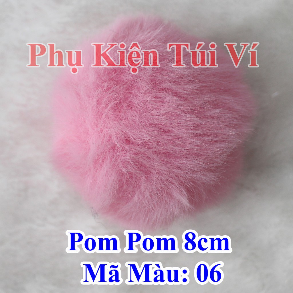 Pom pom trơn 8cm làm đồ handmade