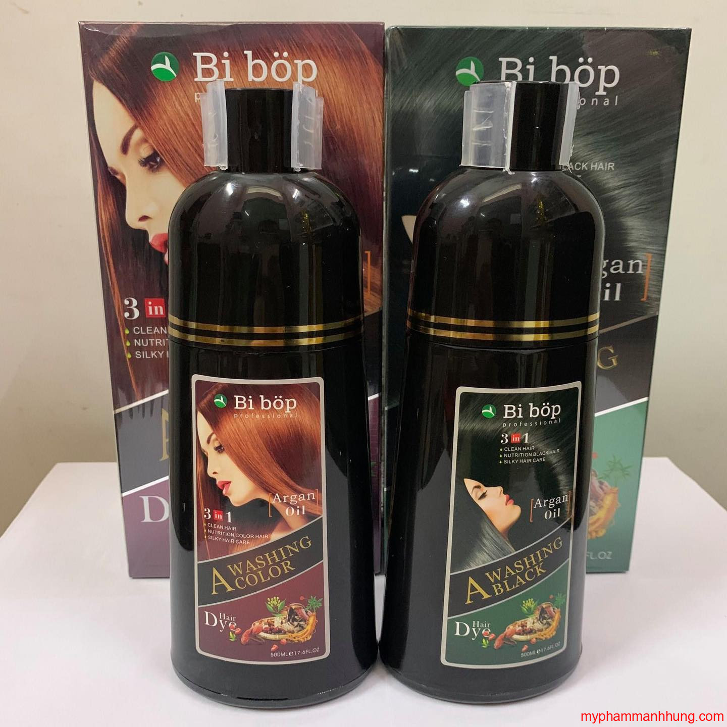 BIBOP - Dầu Gội Phủ Bạc Đen [Nâu] BiBop Collagen Nhật Bản (500ml) - Dầu gội nhuộm tóc thành phần tự nhiên