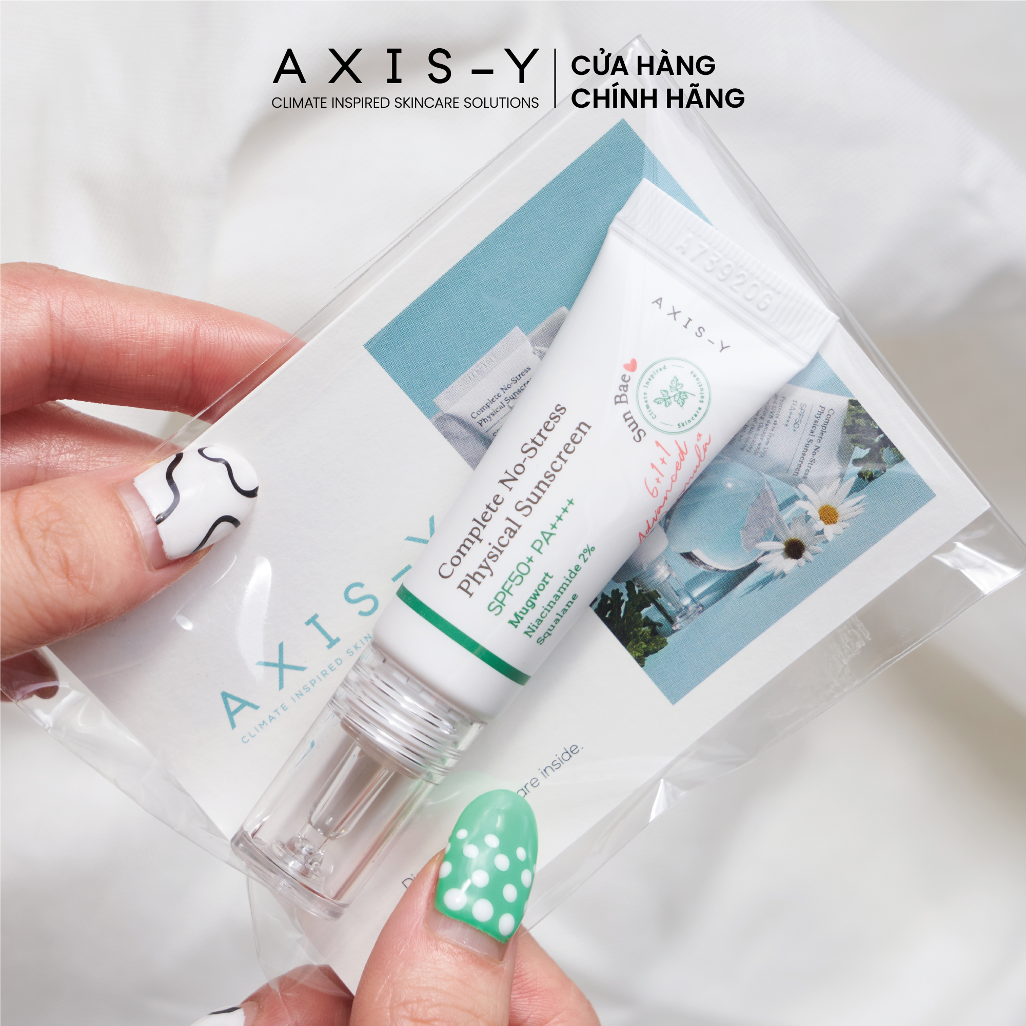 (Date T5/2024) AXIS-Y Kem chống nắng Complete No-Stress Physical Sunscreen 10ml
