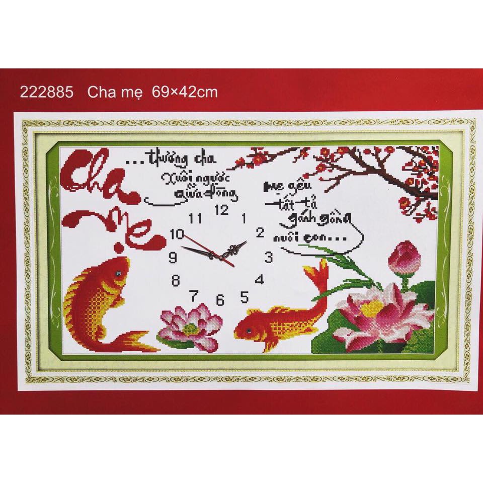 Tranh thêu cha mẹ 222885 kích thước 69 x 42 cm