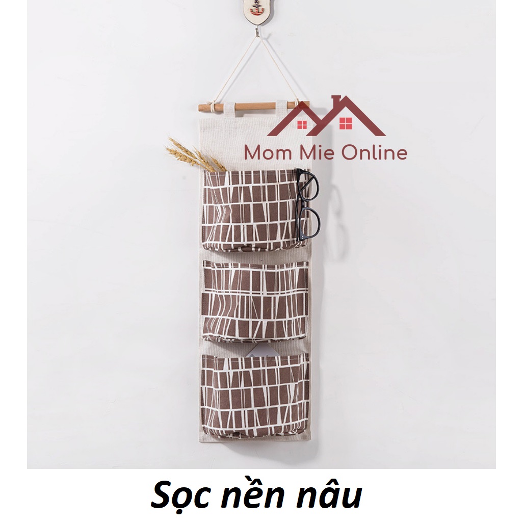[HCM]Túi vải treo tường 3 ngăn đựng đồ tiện lợi, mọi vị trí - J156